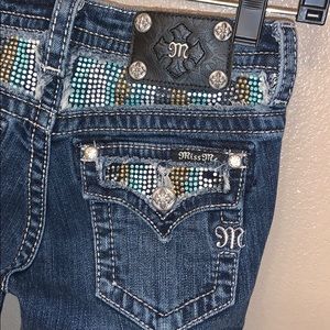 MISS ME Girls jeans size 12 bootcut Gem pockets💛